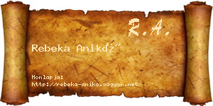 Rebeka Anikó névjegykártya